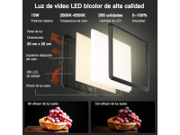 Kit de 2 Luzes LED para Fotografia e Vídeo NiceVeedi 25 x 20 cm, 2800K-6500K, 15W, com Tripés e Suporte para Telemóvel Kit de 2 Luzes LED para Fotografia e Vídeo NiceVeedi 25 x 20 cm, 2800K-6500K, 15W, com Tripés e Suporte para Telemóvel